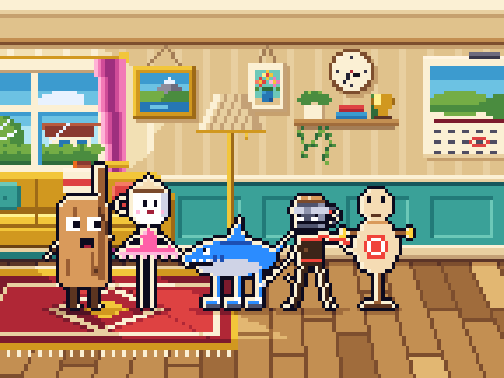 the regulars together, on loop
